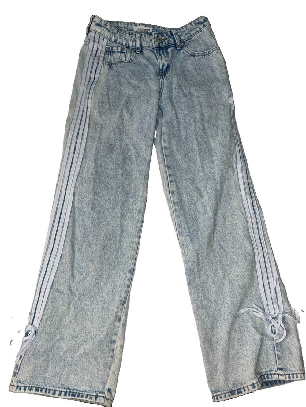 Love Soho Denim Jeans With White Tie Stipes Size 0